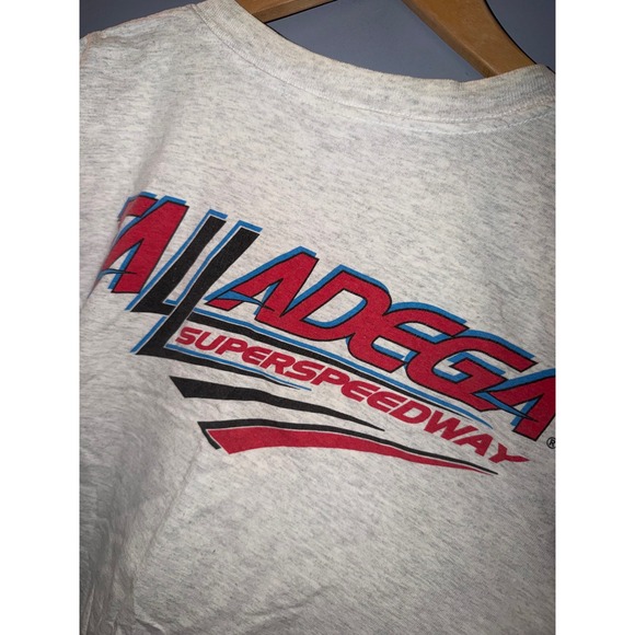 Vintage Talladega Superspeedway Racing T-Shirt Gildan XL Heather Grey NASCAR Tee - Picture 2 of 5